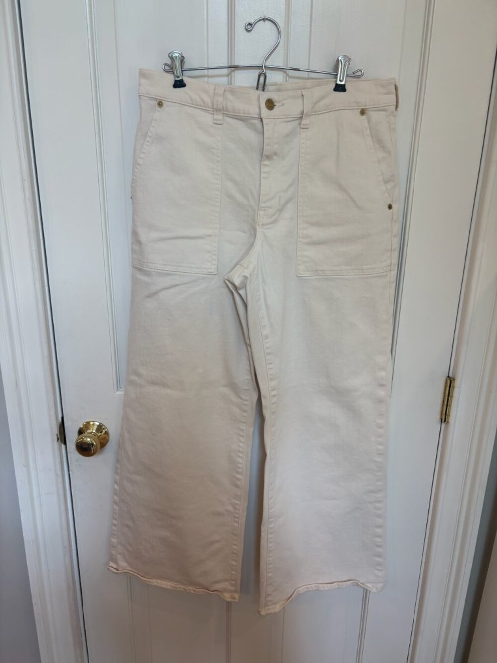 J.Crew Camp-Pocket Wide-Leg Pants in Ecru / Bone.